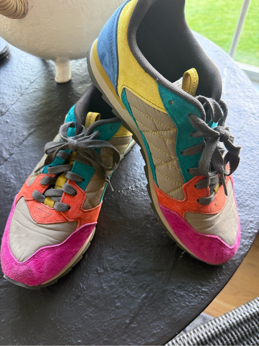 Merrell Women's Multicolor Suede & Textile Sneakers — Pink, Teal, Yellow, Orange